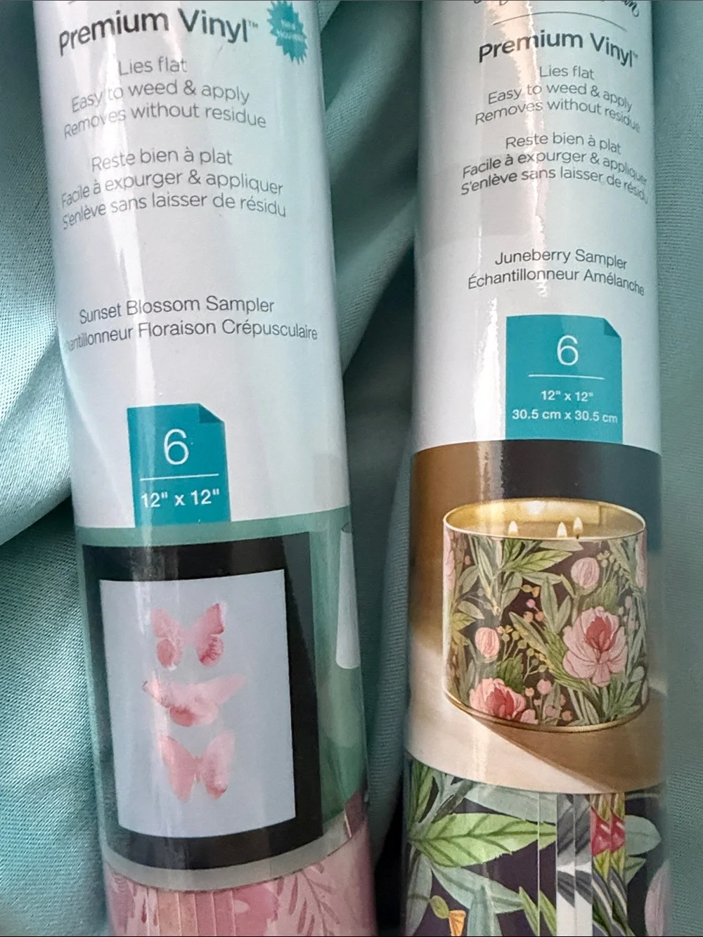 NEW Cricut Premium Vinyl Rolls - sunset blossom & juneberry samplers (2 rolls)